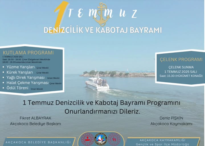 "1 Temmuz Denizcilik Ve Kabotaj Bayramı"  Proğramı